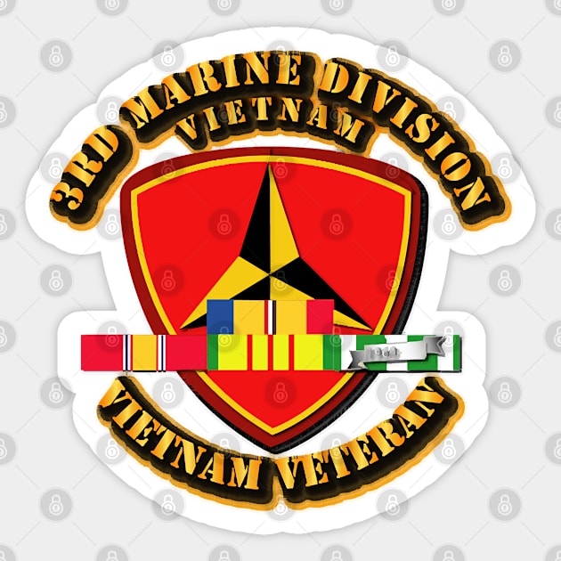 3rd Marine Division w SVC Ribbons Sticker by Bettino1998